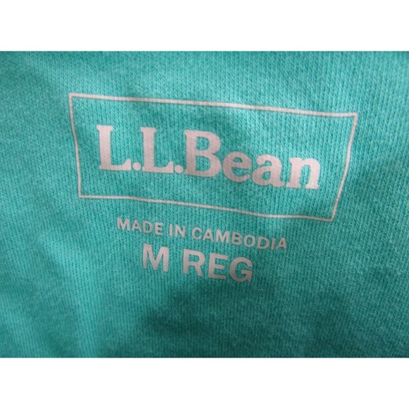 LL Bean Women's Cotton Tunic, Three-Quarter-Sleeve Splitneck Green Medium - Picture 3 of 8